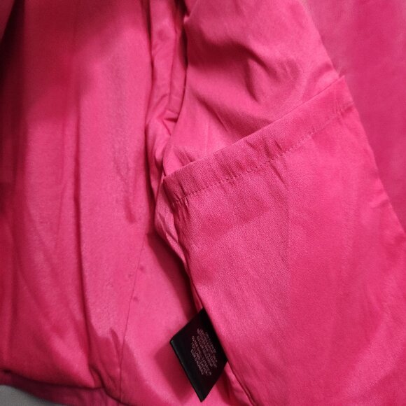 LaMarque Rumi Cropped Leather Jacket Hot Pink Lamb Barbie Feminine Maximalist M - Picture 7 of 13